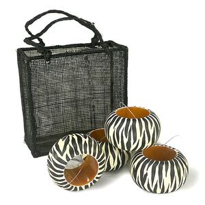 Vintage Black & White Zebra Napkin Rings - 4